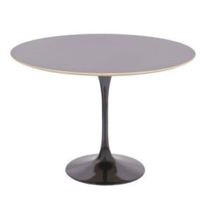 Mesa Saarinen Tulipa Jantar Preta Formica Redonda 1,24 cm